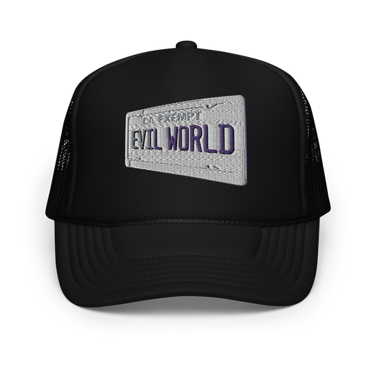 "GOVERNMENT PLATES" Embroidered Trucker Hat ("TRIPLE BLACK")