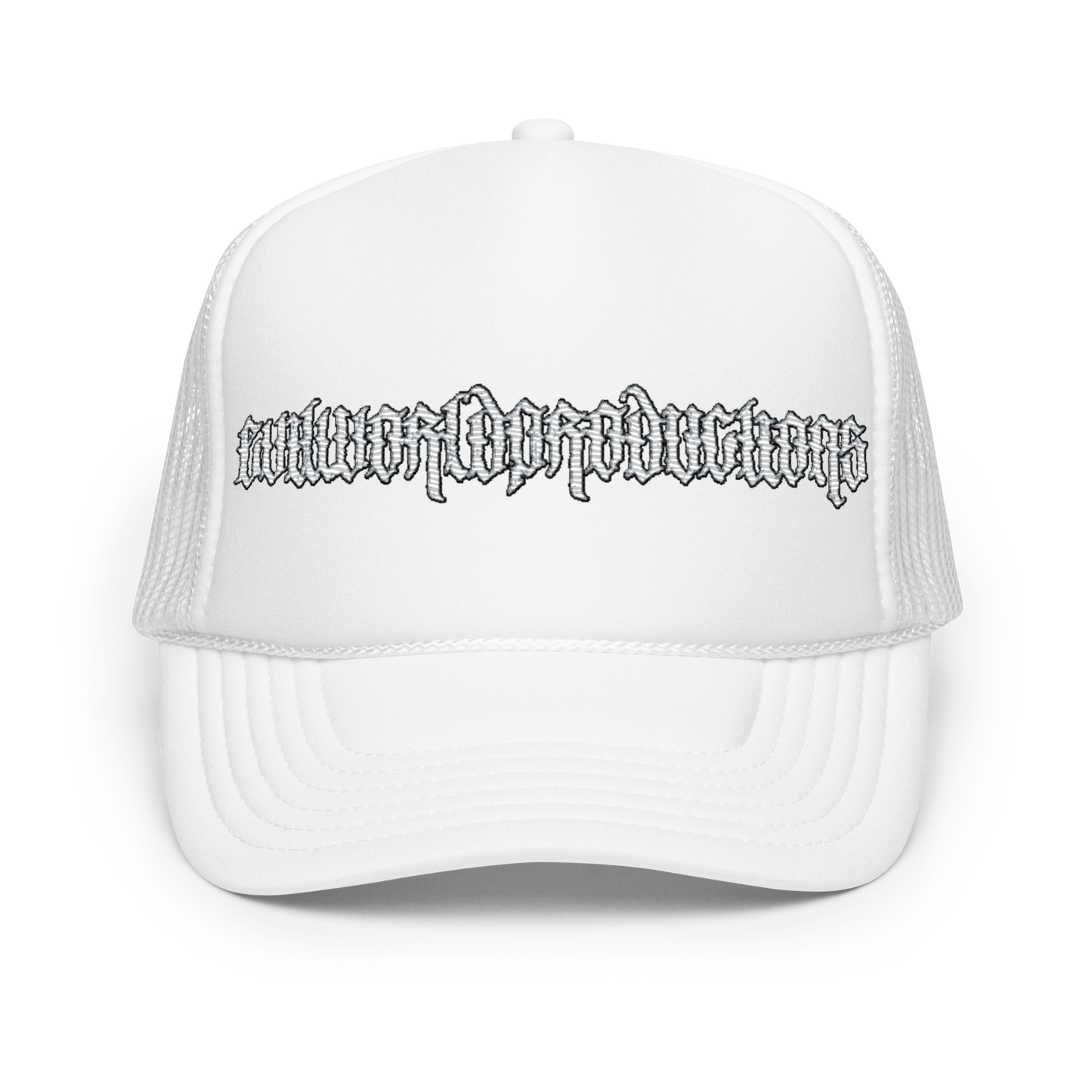 "EWP" - Embroidered Trucker Hat (''TRIPLE WHITE")