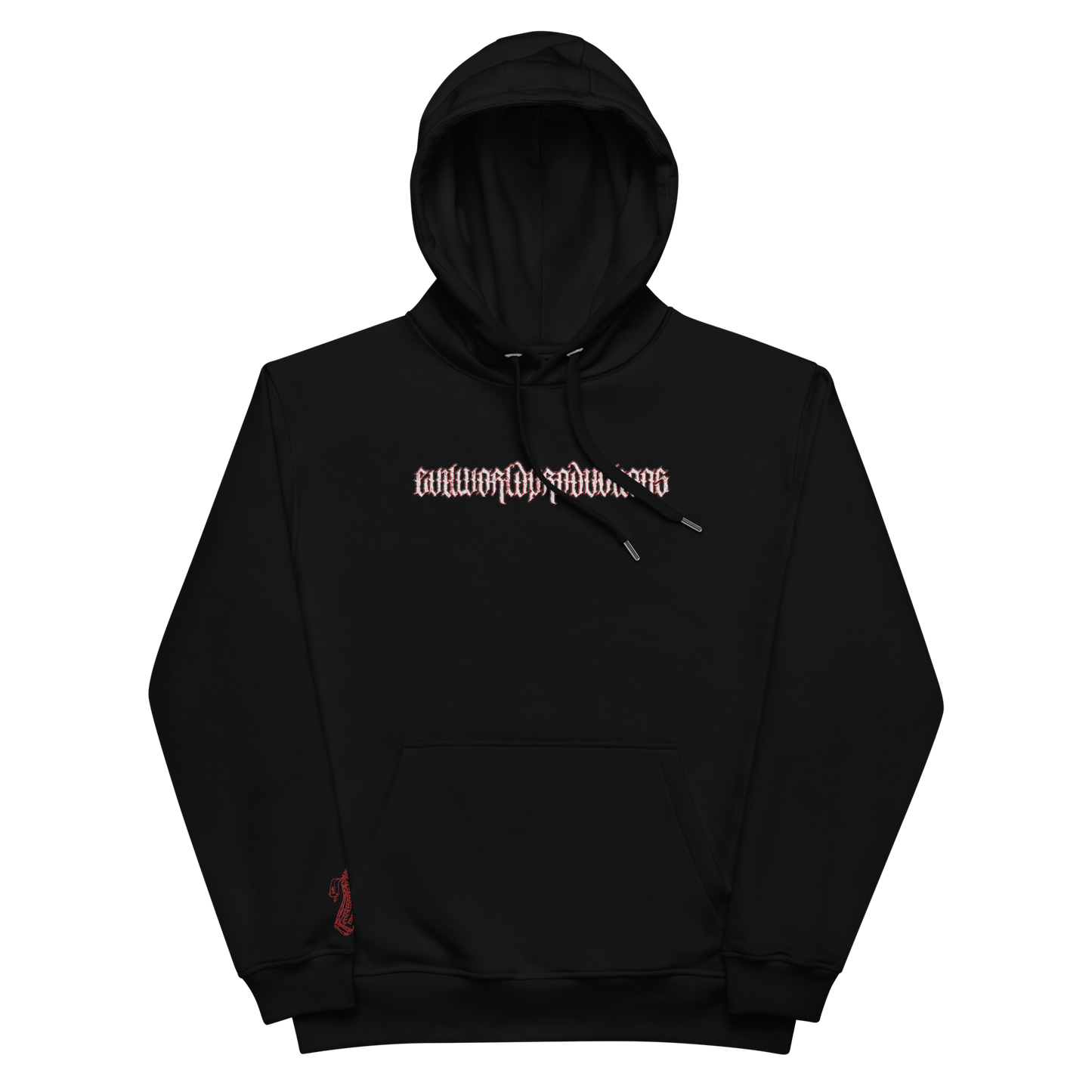 "GOTHIC" EMBROIDERED HOODIE (BLACK/WHITE/RED)