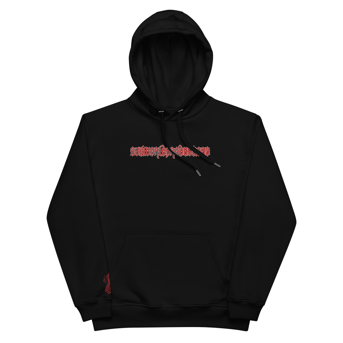 "GOTHIC" EMBROIDERED HOODIE (BLACK/RED)