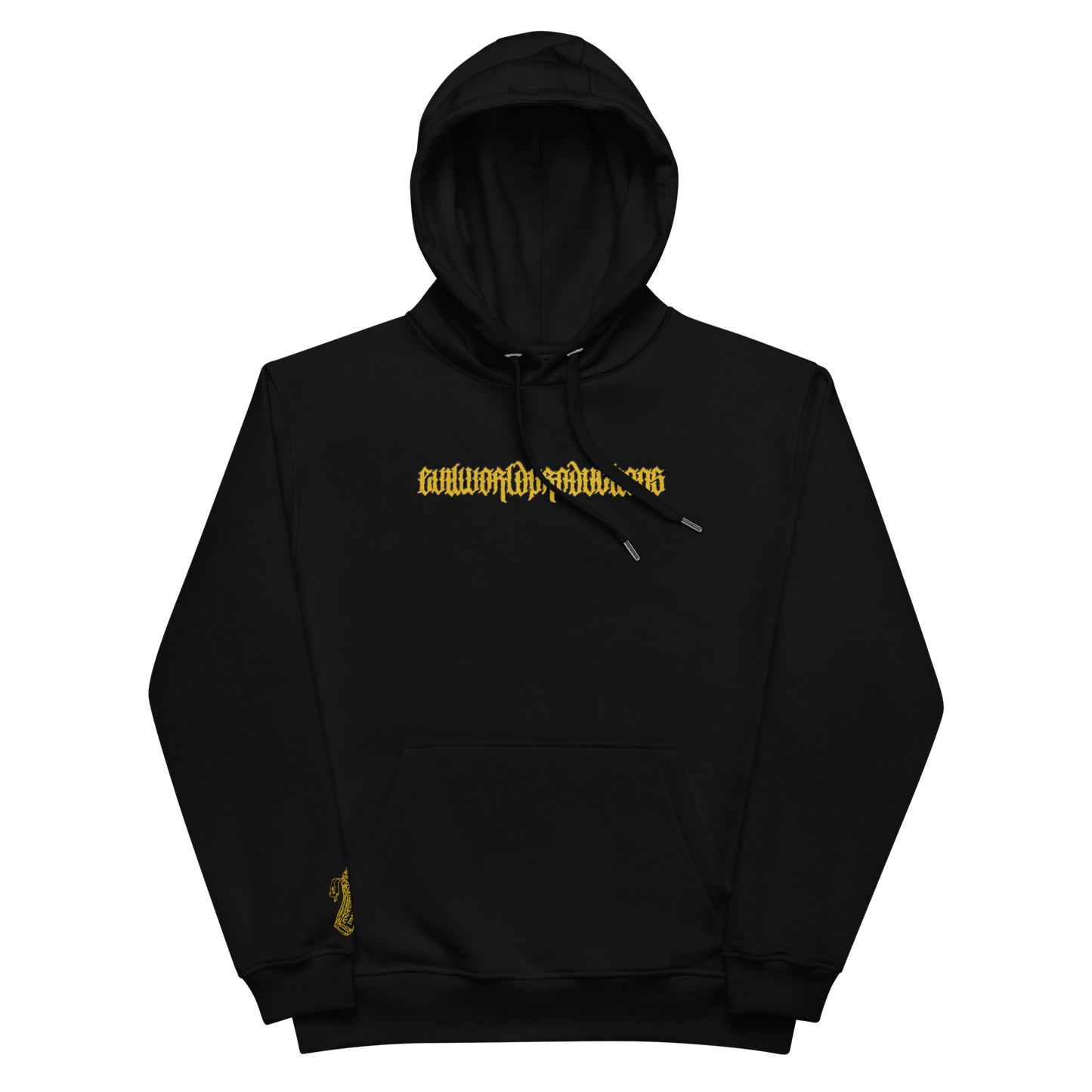 "GOTHIC" EMBROIDERED HOODIE (BLACK/GOLD)