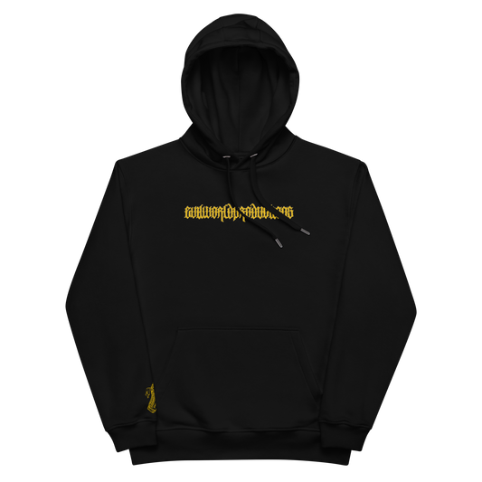 "GOTHIC" EMBROIDERED HOODIE (BLACK/GOLD)