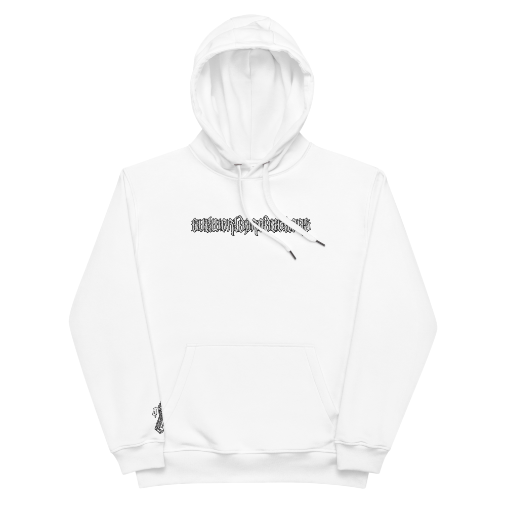 "GOTHIC" EMBROIDERED HOODIE (WHITE/BLACK)