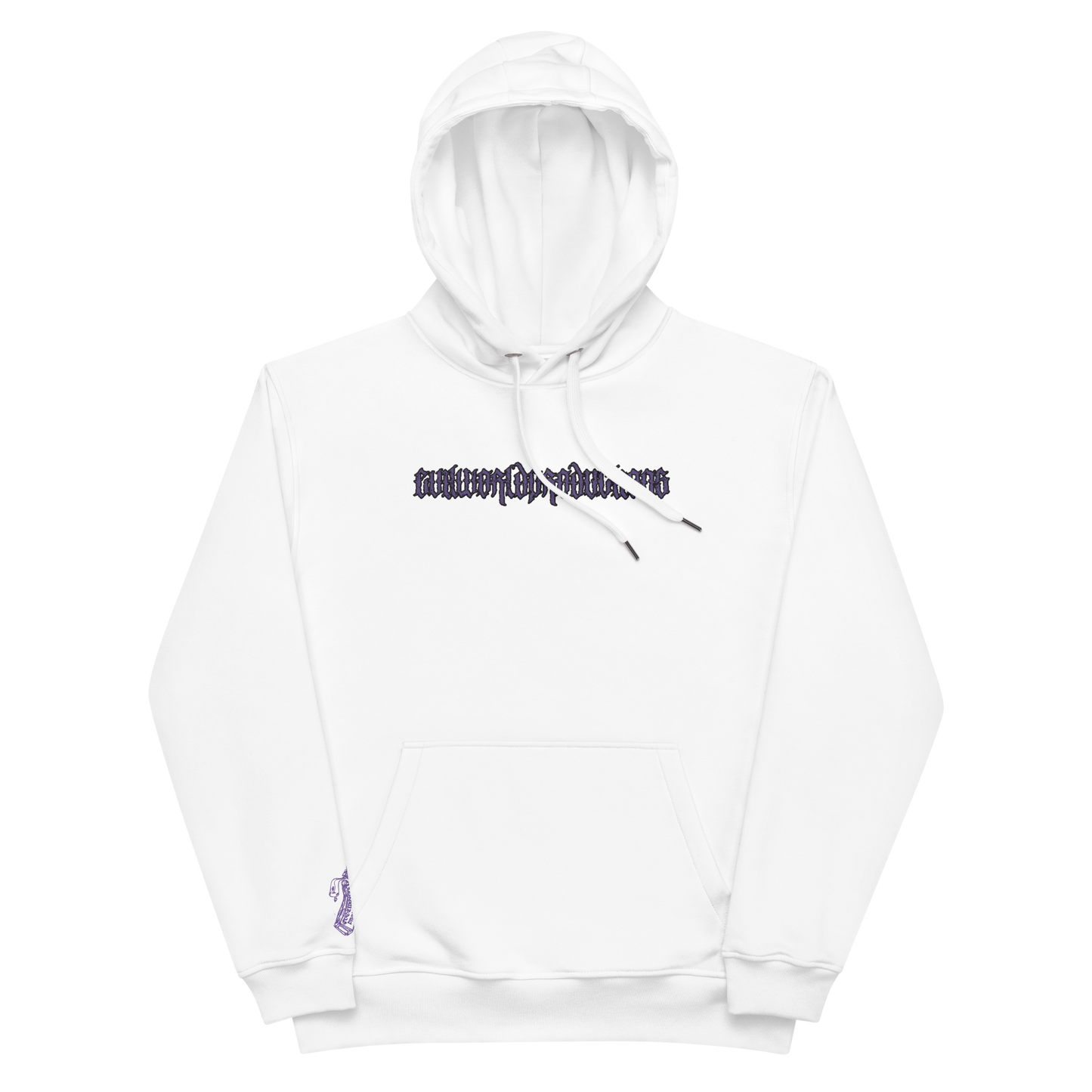 "GOTHIC" EMBROIDERED HOODIE (WHITE/PURPLE)