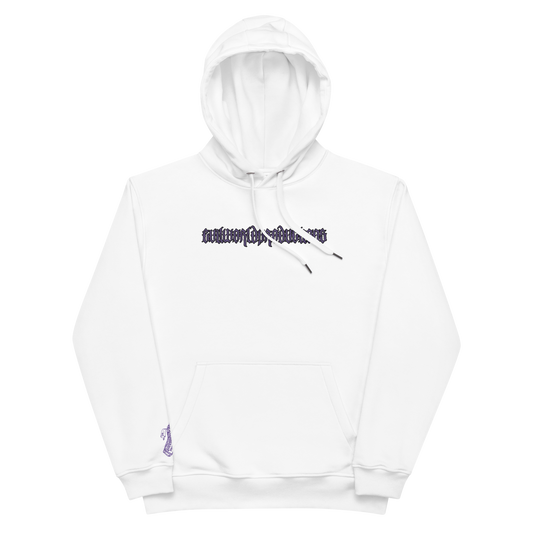 "GOTHIC" EMBROIDERED HOODIE (WHITE/PURPLE)